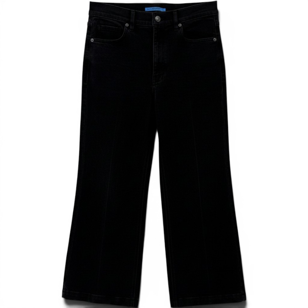 J.McLaughlin Womens Wide Leg Jeans Washed Black High Rise Cropped Size 4